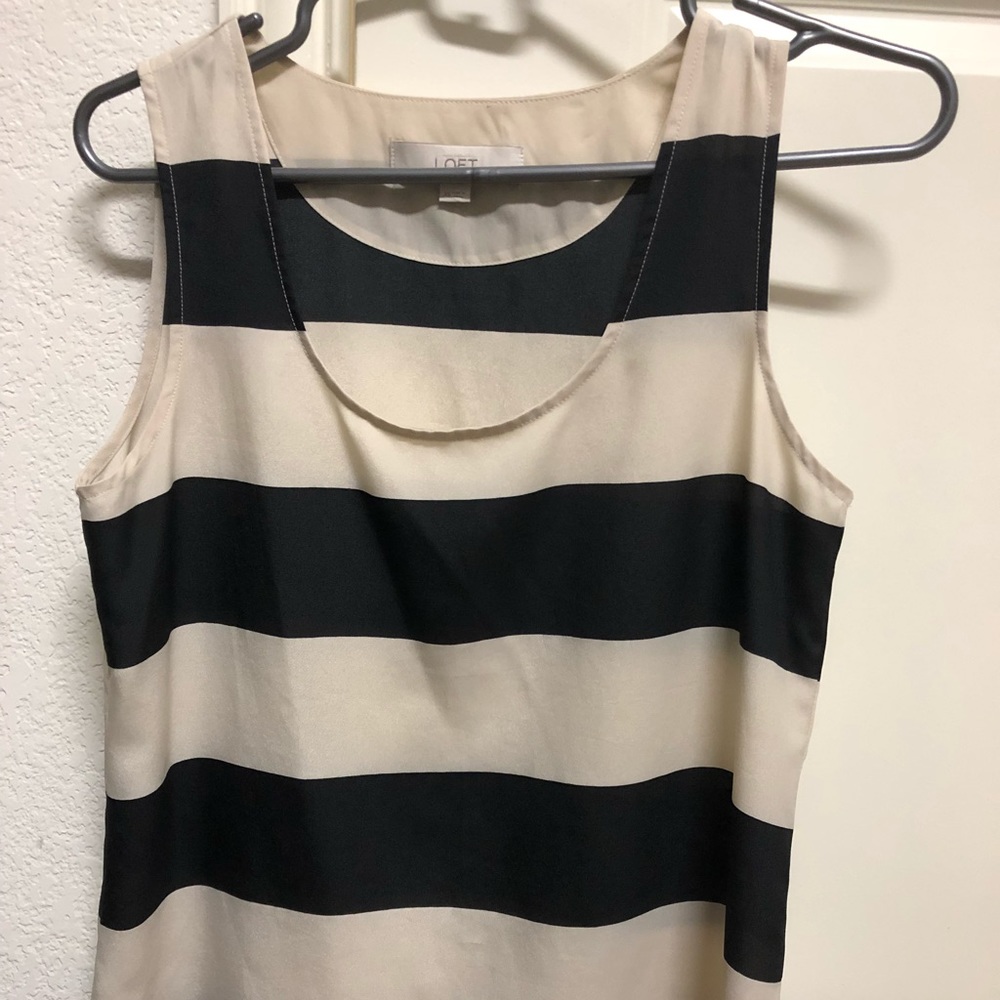 Loft black and cream sleveless top